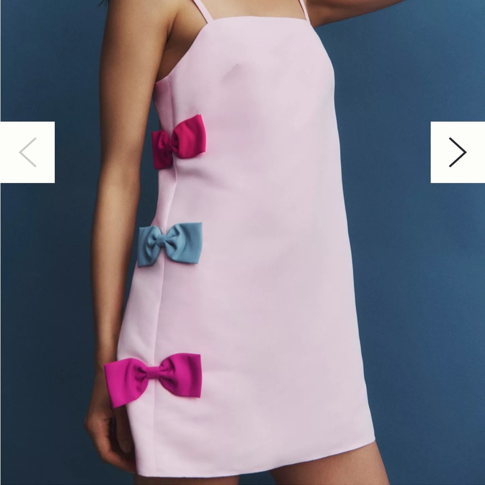Sachin + Babi Pink Mini Dress with Blue and Fuchsia Bows - Picture 3 of 10
